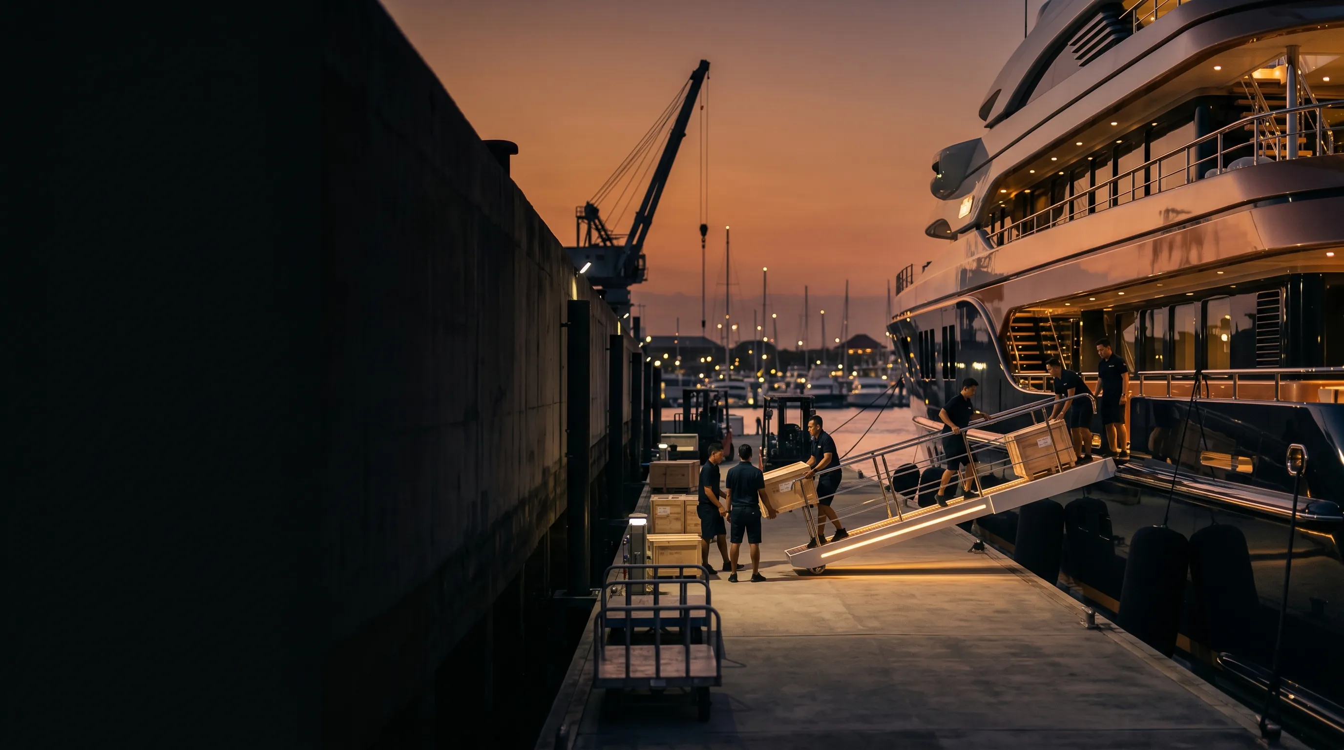 Superyacht at Benoa Marina / dockside provisioning